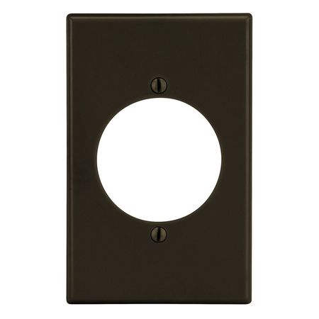HUBBELL WIRING DEVICE-KELLEMS Wallplate, Mid-Size 1-Gang, 2.15" Opening, Brown PJ724